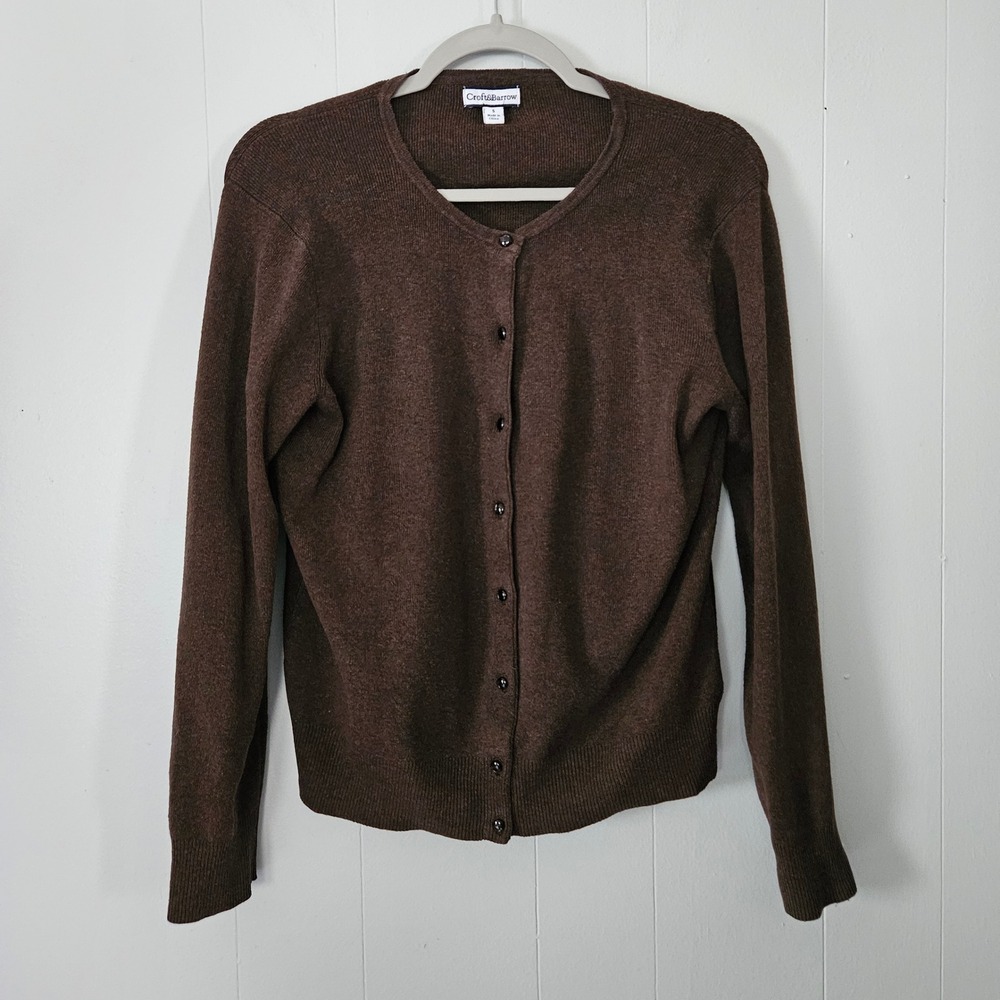 Pima Cotton Cardigan Womens Size small Button Front Classic Timeless